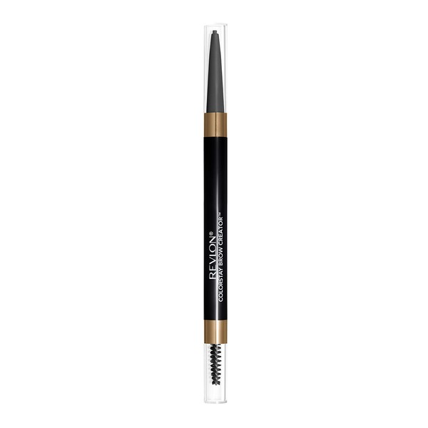 Revlon Colorstay Eyebrow Pencil Creator with Powder & Spoolie Brush to Fill, Define, Sculpt, Shape & Diffuse Perfect Brows, Soft Black (615) 0.23 oz