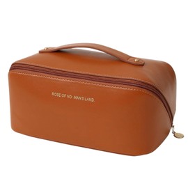 Makeup Bags, Multifunctional Portable Wash Pouch for Women, Large Capacity Cosmetic Bag, PU Waterproof Storage Makeup Bag, Travel Cosmetic Bag, Suitable for Adults (Brown)