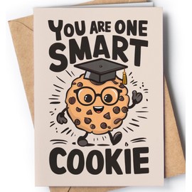 Funny Graduation Cards for him or her - Fun and Cute College Grad for Men or Women - Witty Congratulations Highschool, Phd, Masters Degree for Son, Daughter - I Mean Smart Cookie Pun Graduation Card