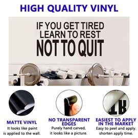 Motivational Quotes Wall Stickers for Gym: Office Inspirational Positive Vinyl Art Wall Decals for Classroom School Bedroom Living Room - If You Get Tired Learn to Rest 21" X 11"