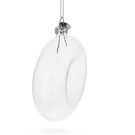 Delicious Doughnut Clear Blown Glass Christmas Ornament