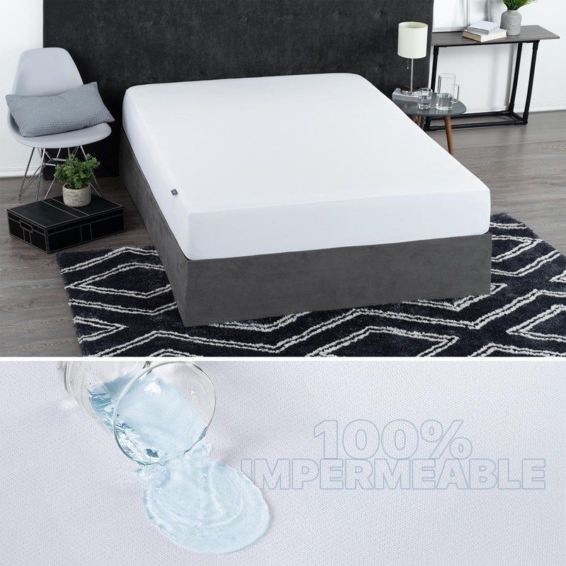 REAL TEXTIL Protector Cubre Colchón 100% Impermeable | Tela Suave