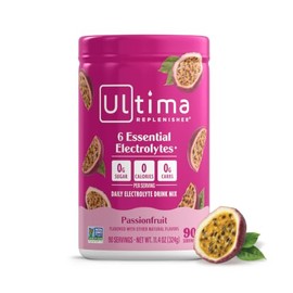 Ultima Replenisher Bebida en polvo con electrolitos diarios – Maracuyá, 90 porciones – Hidratante en polvo con 6 electrolitos clave y oligoelementos –
