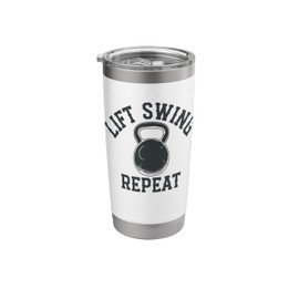 Lift Swing Repeat Kettlebell Fitness Workout Stainless Steel Insulated Tumbler