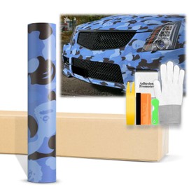 24"x60" (2FTx5FT) Camouflage Ape Dark Blue Pattern Matte Vinyl Wrap Auto Car Sticker Decal Film Sheet Bubble Free Air Release Technology with Tool Kit
