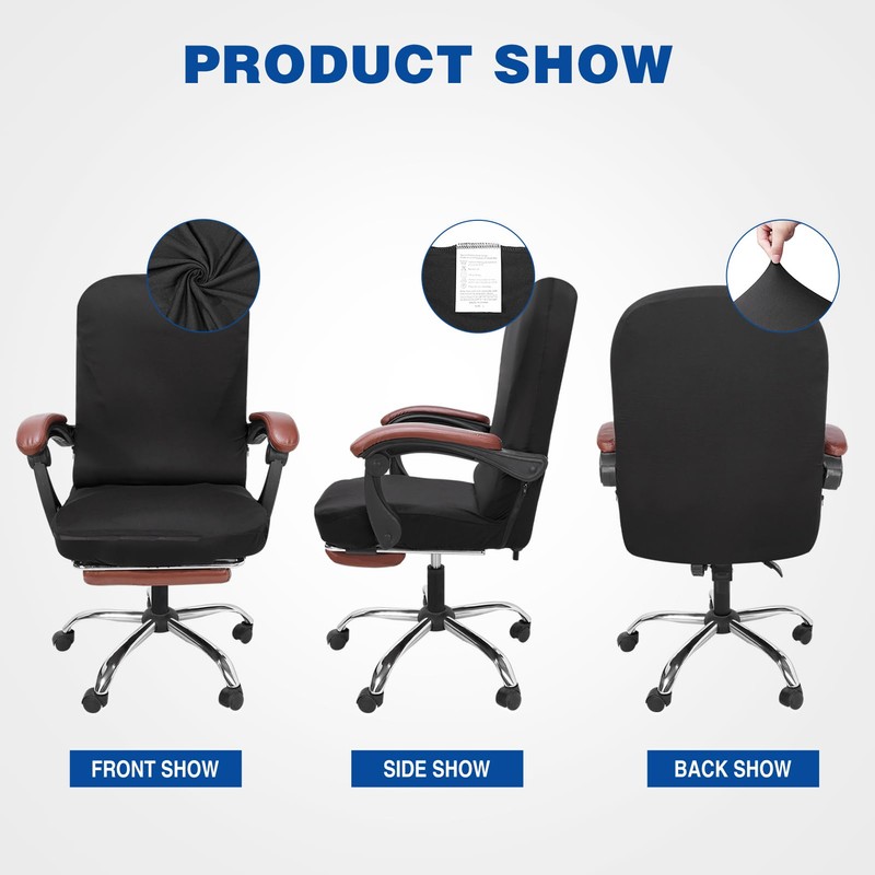 NeColorLife X-Large Office Chair Cover with Armrest – Stretchable Chair
