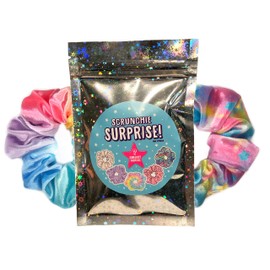 Mavi Bandz Surprise Scrunchies Blind Bag Scrunchie Sparkle Tie Dye Velvet Summer Hair Accessories,Blue,7/8 Inch
