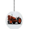 Orange Vintage Tractor Solid Ceramic Fan Pull