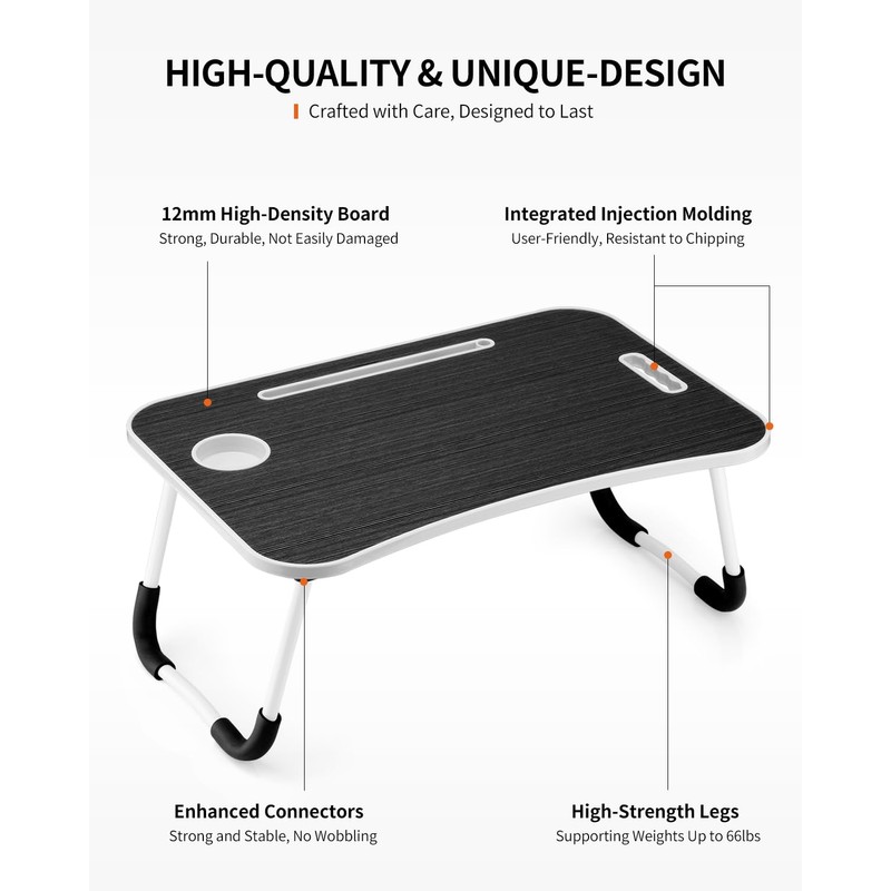 FISYOD Foldable Laptop Table, Portable Lap Desk Bed Table Tray,