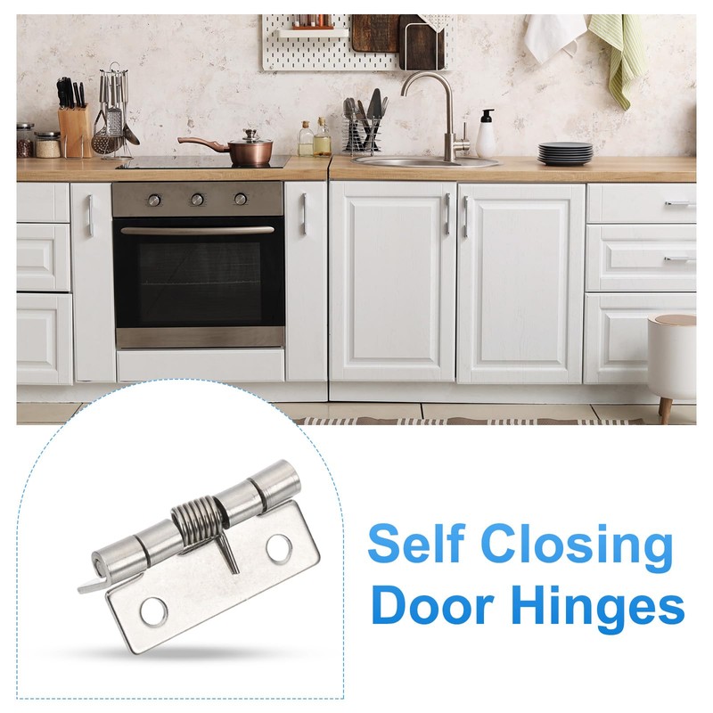 PATIKIL 2 Pcs Spring Loaded Hinges, 1.5" 304 Stainless Steel