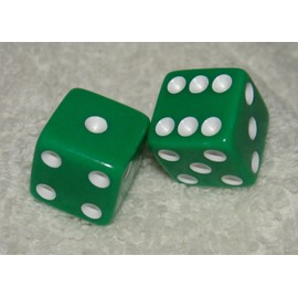 Green Opaque Dice Pair