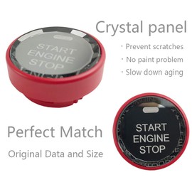 Lanyun for Subaru Lexus Engine Start Stop Push Button Switch fit Subaru Forester Outback crosstrek imprezza Lexus nx is rx ES Some of Toyota Smart Start Button with Light Hole Crystal red