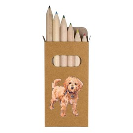 Azeeda 6 x 'Cavapoo dog ' Short 85mm Pencils/Coloured Pencil Set (PE00051402)