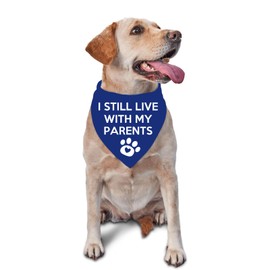 I Still Live with My Parents Dog Bandana Summer Funny Dog Bandana Puppy Bandanas for Dogs Triangle Photo Prop Pet Scarf Accessories for Dog Lovers Gift