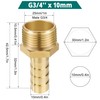 Brass Pipe Adapter, 12 Pieces 10 mm Barb x 3/4
