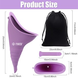 Tpubmity Reusable Urinella for Women, Pee Aid for Women with 1 Piece Pee Funnel, Portable Women's Urinal for Travel, Camping, Hiking (Purple)