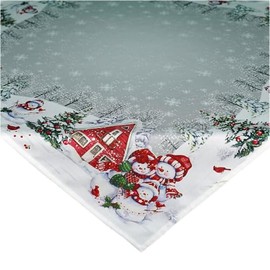 texpot Tablecloth 85 x 85 cm Snowman Christmas Winter Village