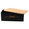 Holismo Bread Box with Bamboo Cutting Board Lid, Metal Bread