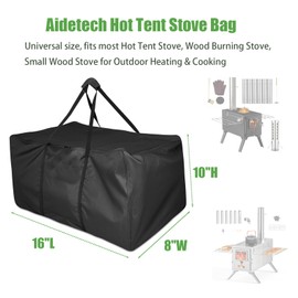 Aidetech Hot Tent Stove Carry Bag Fits for AVOFOREST/for UNDUSLUY, Heavy-Duty Universal Carrying Storage Bag for Wood Burning Stove for Outdoor Heating & Cooking - 16"L x 8"W x 10"H