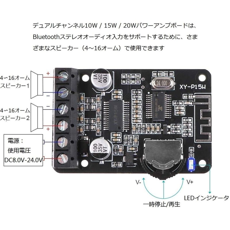 Bluetooth Amplifier Board 10W 15W 20W High Output Digital Wireless