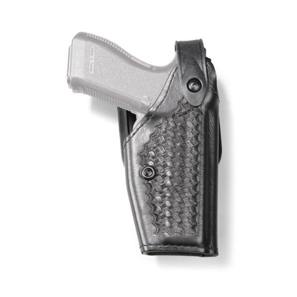 Safariland 6280 Level II or III Retention SLS Duty Mid Ride Holster, STX Black Basket Weave, Right Hand, S&W M&P with M6
