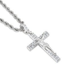 Wisbal Men's Crucifixion Necklace Jesus Cross Chain Brass Gold Plated Christian Women for Pendant
