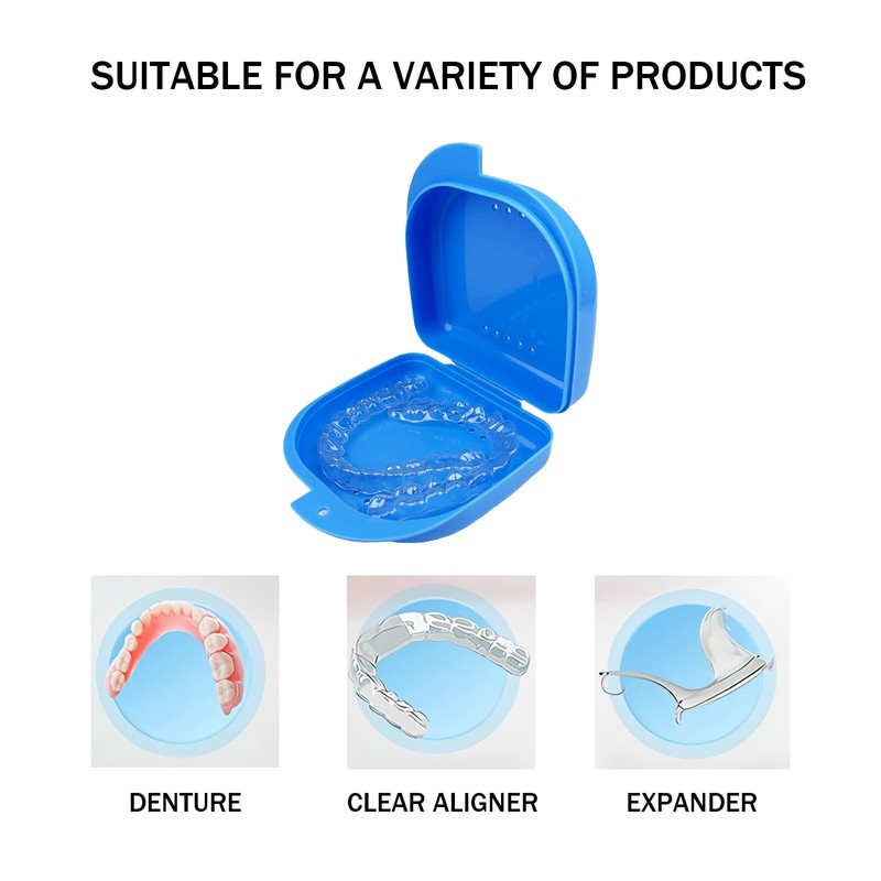 TGYDRT Cyan Retainer Box, Orthodontic Dental Case with Vent Holes,