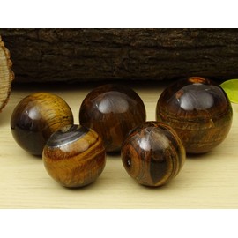 Reikiera Tigers Eye Sphere Stone Ball With Ring Stand Aura Balancing Metaphysical Crystal Reiki Healing- Choose Size