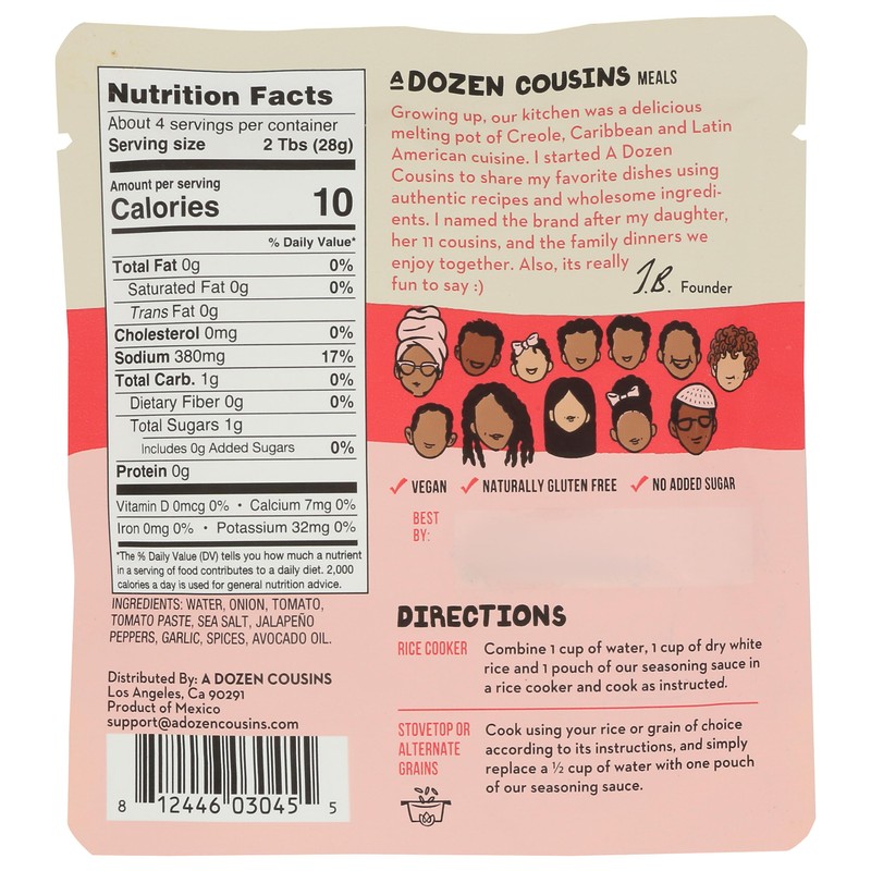A DOZEN COUSINS Mexican Red Rice Seasoning Sauce, 4 OZ