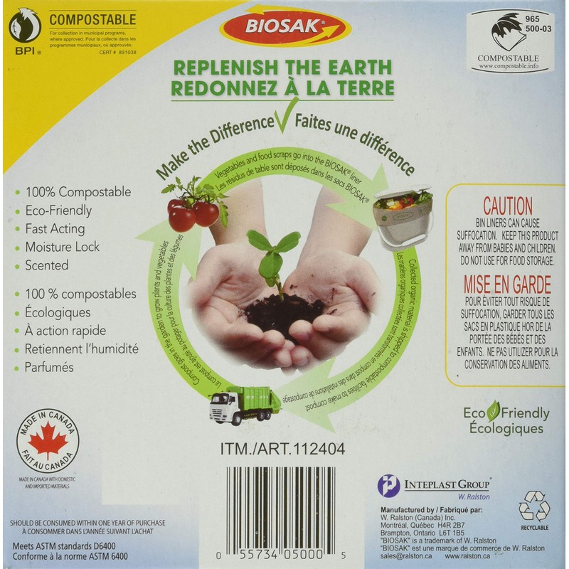 Biosak Compostable Liner Bags (Pack 125/ 16.75 X 17.5) 125