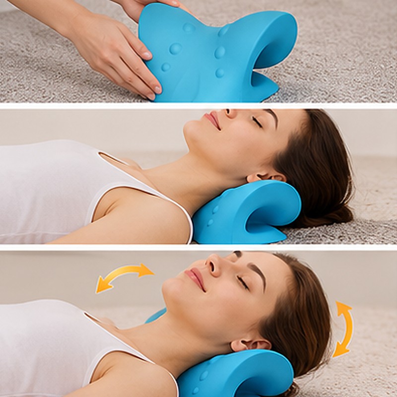 Neck Stretcher & Cervical Neck Pillow for Daily Relaxation –