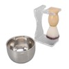 3 PCS Men Shaving Brush Set Acrylic Brush Holder Bubble