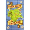 Yorkshire Map Tea Towel Souvenir Gift County Whitby Abbey Dales York White Rose
