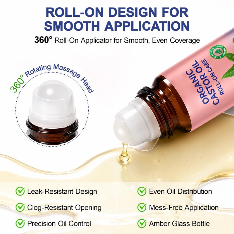 Castor Oil Organic Cold Pressed - Castor Oil Roll On
