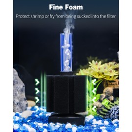 Pawfly 6 Pack Replacement Filter Sponges Aquarium Nano Bio Sponge Filter, Aquarium Filter Sponges Black Bio Foam for Fish Tank, Water Filtration Fish Tank Filter Accessories