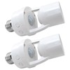 2X Motion Sensor Light Socket, E26/E27 Screw in Light Bulb