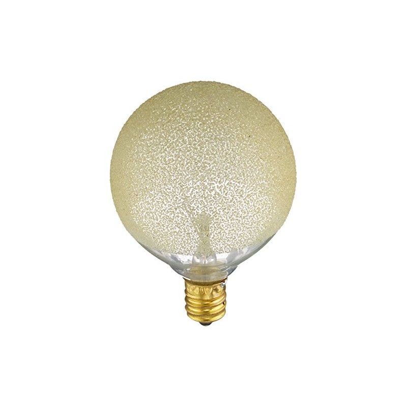 Bulbrite 40G16/ICE/E12 Incandescent Crystal Collection G16 Globe Light with Candelabra