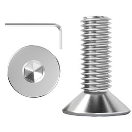 ORTAVA Pack of 20 M5 x 12 Countersunk Screws Flat Head Screws Hexagon Socket Stainless Steel A2 V2A Full Thread with Allen Keys