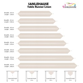 SANLEHAUSE Table Runner Beige Modern 40 x 270 cm, Tablerunner Modern, Table Runner Linen for Table Decor Hollow, Machine Washable, Solid Color, for Dining Tables, TV cabinets, kitchens, Rooms
