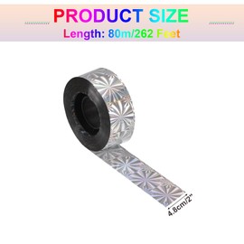 MECCANIXITY Bird Deterrent Reflective Tape, 160m(524feet) Anti Pigeons Repellent Scare Strips Double Sided Flash 2.4cm(1 inch) for Birds Gardens Roofs Control