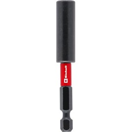 Original Einhell Impact Magnetic Bit Holder with 1/4 Inch E 6.3 Shank, 75 mm (Chrome Vanadium, Torsion Zone, Stainless Steel Sleeve, Permanent Magnet, Red Colour Ring)