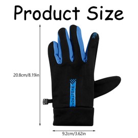 Bojueshaw Men's Winter Touchscreen Sports Gloves – Waterproof, Anti-Slip, Warm Cycling Gloves for Outdoor Activities, Cold Weather Protection with Touchscreen Capability(Blue)