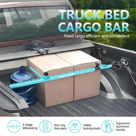 Adjustable Cargo Bar, Truck Bed Divider from 40 to 78.7 IN with 200LB Bearing Capacity, Cargo Bar for Pickup, Truck Bed Organizer Cargo Bars for SUV, Trailer, Van, Come With 2 Divider Bar, 1 Cargo Net