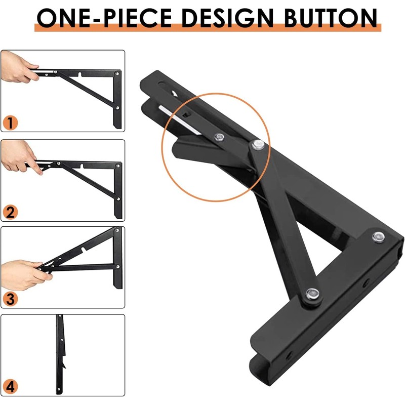 Folding Shelf Brackets 12 Inch, 2pcs Foldable Heavy Duty Shelf