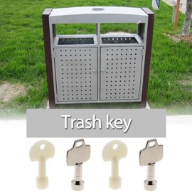 4PCS Triangle Key Trash Can Bin Metal Key Plastic Key Accessories for 70L Outdoor Peel Trash Can Triangle Side Length 7-9mm