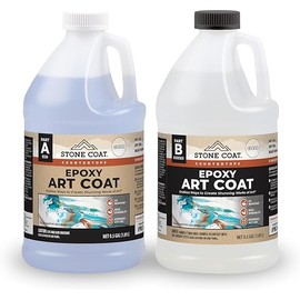 Stone Coat Countertops Art Coat Epoxy Resin Kit (1 Gal) Zero VOCs, Extended Working Time, Food safe, UV Resistant, Works with Alcohol Ink, Glitter, Dyes, Tumbler, Coaster & other DIY Art Projects