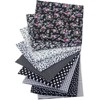 CraftsFabrics 9pcs 50cmx50cm Black Fat Quarters Fabric Bundles Pre-Cut Squares