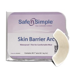 Safe n' Simple Skin Barrier Arc - 1" Individually Wrapped Packets - Hydrocolloid Skin Barrier Strips for Ostomy - Waterproof Medical Stoma Skin Barrier - Skin Adhesive Ostomy Barrier