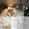 Depuley Black Ceiling Fans with Light: Flush Mount Caged Ceiling