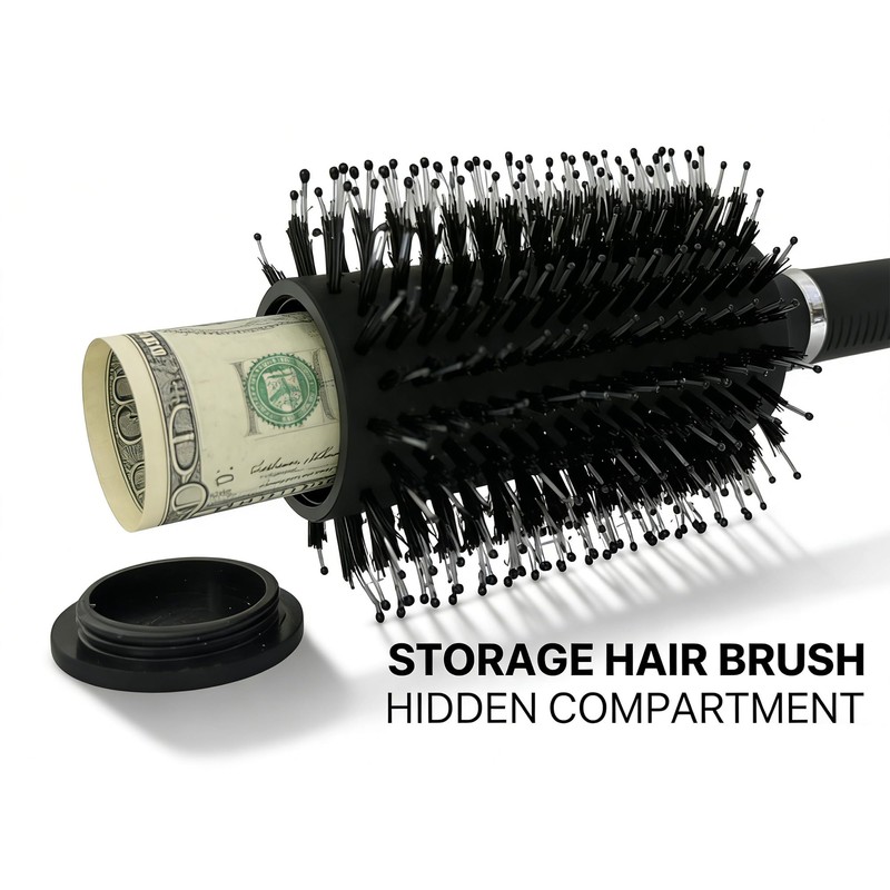 Hair Brush with Hidden Storage Compartment, Diversion Safe Hair Brush,Discreet
